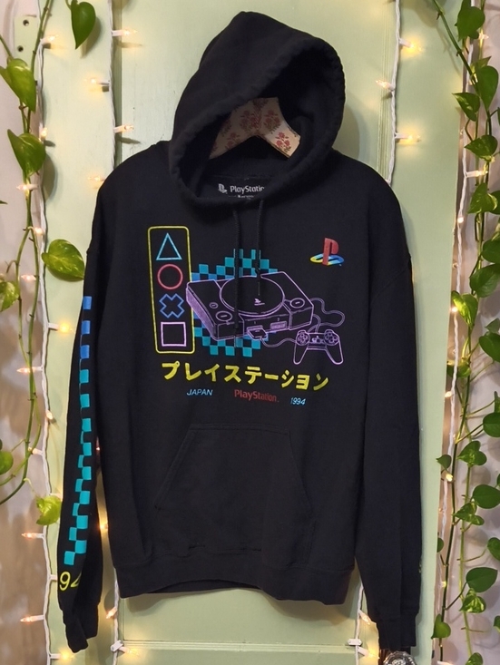 Sony Tops - Women's PlayStation Black Aqua Checker Sleeve Console Japan 1994 M
